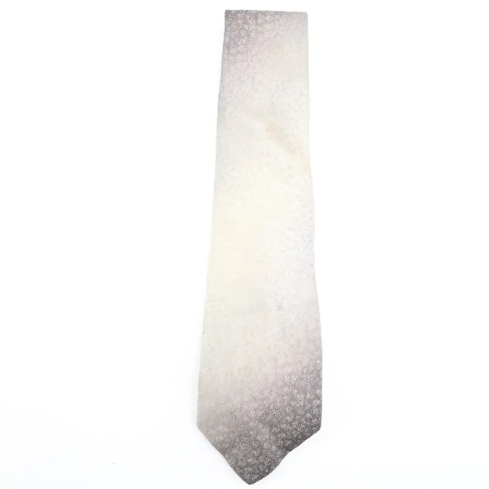 Lilly Dache Marv Miller Tie Mens 56 in Silk Gray Ombre Abstract Geo Floral Wide